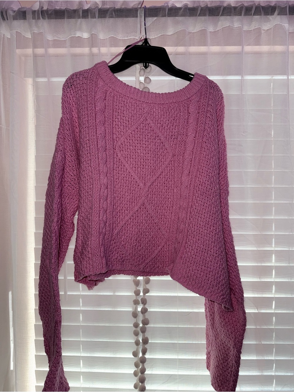 Altar'd State Cropped Cable Knit Women's Sweater